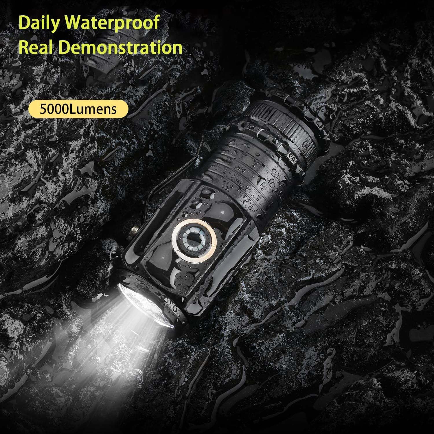 Rechargeable Led Mini Torch,3000 High Lumens Pocket-Sized Flashlight with Super Bright LED Chips,5 Light Modes,IPX6 Waterproof,EDC Flashlight Rechargeable Led Mini Torch,3000 High Lumens Pocket-Sized Flashlight with Super Bright LED Chips,5 Light Modes,IPX6 Waterproof,EDC Flashlight